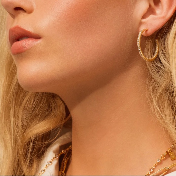 EUC Crystal Haze From The Block Hoop Earrings - Picture 5 of 5